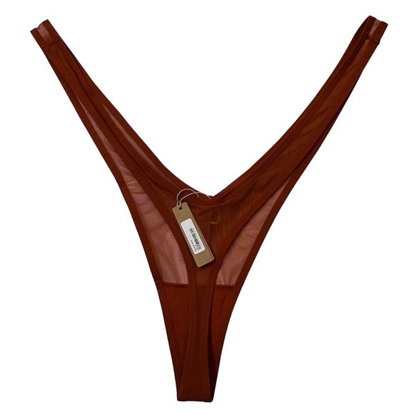 SKIMS Lot of 2 Ultra Fine Mesh Micro Dipped Thong Chili Womens 4X - Picture 5 of 12